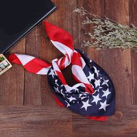 50x50CM Unisex Cotton Sport Pocket Square Scarf American Flag Stripes Star Print Headband Bandana Hip-Hop Wristband Hair Wrap