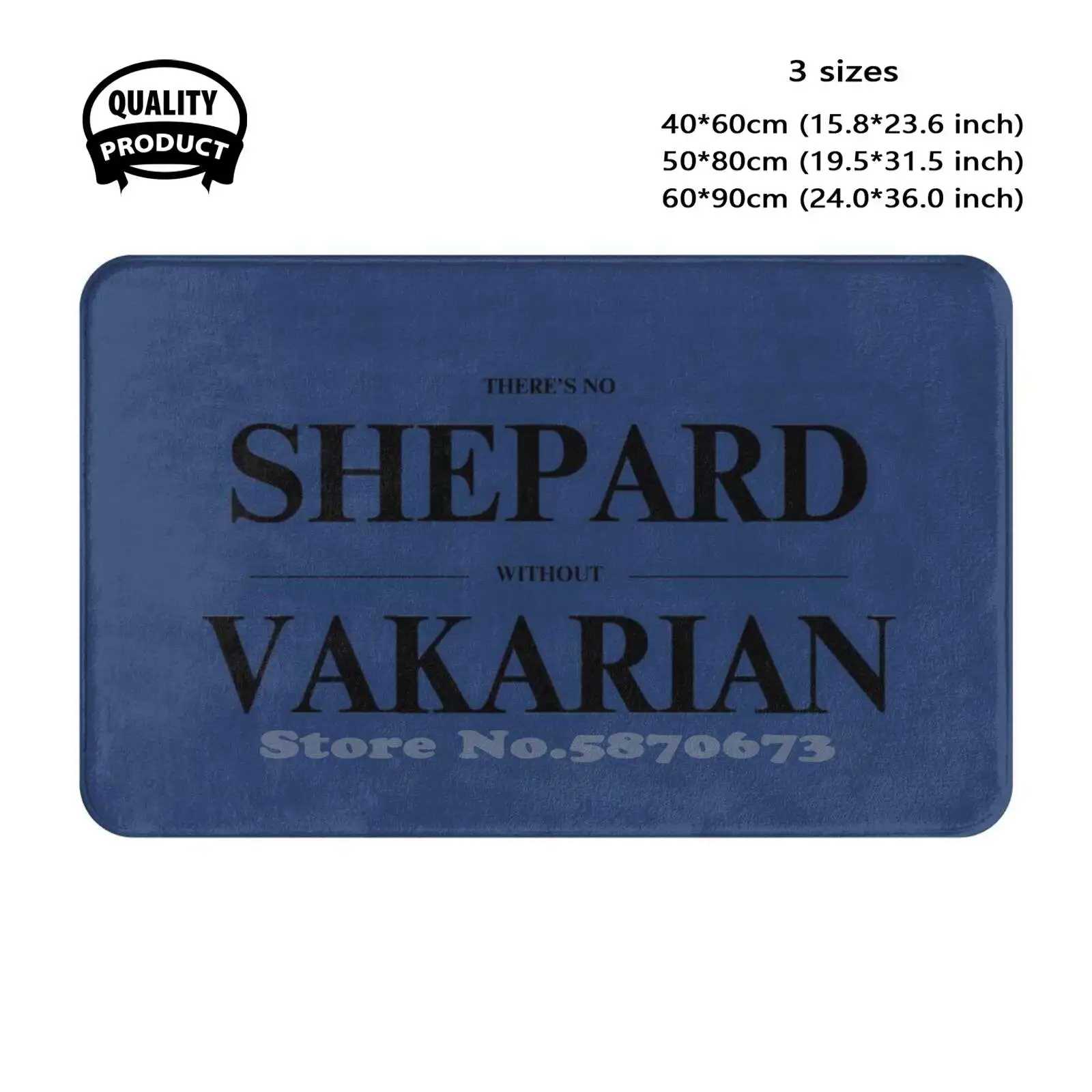 There'S No Shepard Without Vakarian Soft Cushion Home Carpet Door Mat Car Rug Mass Effect 3 Garrus Vakarian Commander Shepard