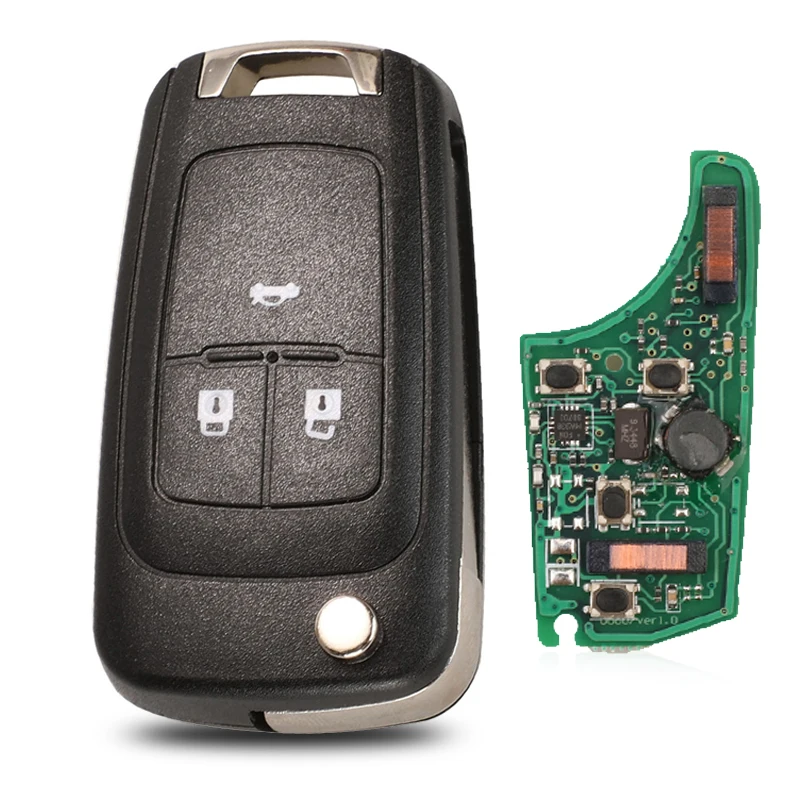 Jingyuqin Keyless Go Auto Full Smart Remote Flip Key für Chevrolet Cruz Aveo Camero Malibu Buick Verano Encore 433Mhz ID46 Chip
