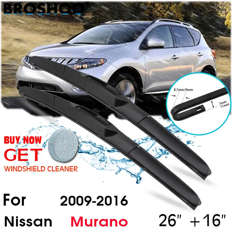 

Car Wiper Blade Front Window Windscreen Windshield Wiper Fit Blades Accessories For Nissan Murano 26"+16" 2009-2016