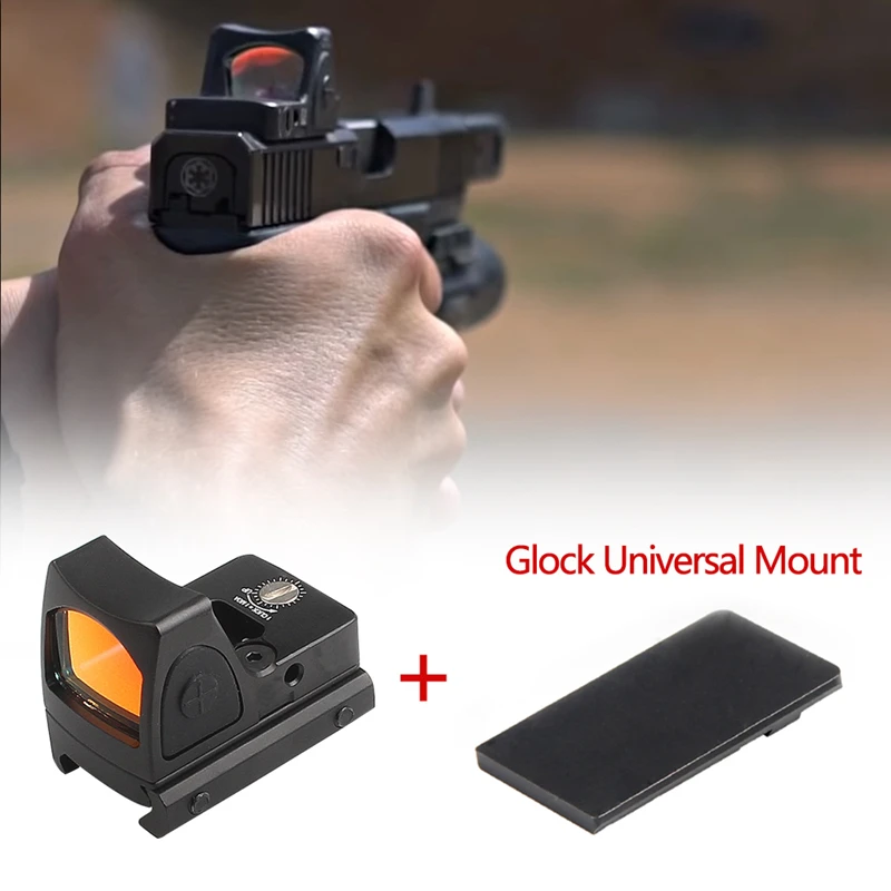 Highly Compatible Collimator Mini RMR Red Dot Sight With Glock Universal Mount Airsoft Hunting Rifle Optical Sight Reflex Sight