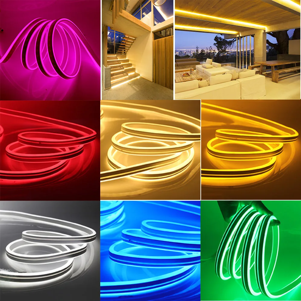 EU 220V SMD 2835 Neon Strip Light Waterproof 120led/m Flexible LED Neon Sign Lights Fairy Lighting Outdoor Decoration