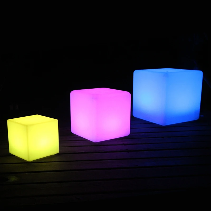 D10,D13,D15,D20cm LED Decorative lighting led cube Stool 16 color changing lighting for event party decoration free shipping 1pc