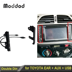 Double 2 Din Dash Kit for Toyota Scion Vehicles with AUX + USB Port Radio Installation Side Trim Fascia Frame Plate Stereo Panel