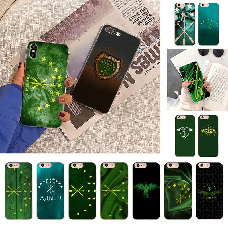 

Adygea Circassian Flag Phone Case For iphone 13 X XS MAX 6 6s 7 7plus 8 8Plus 5 5S se 2020 XR 12 11 pro max Fundas Capa