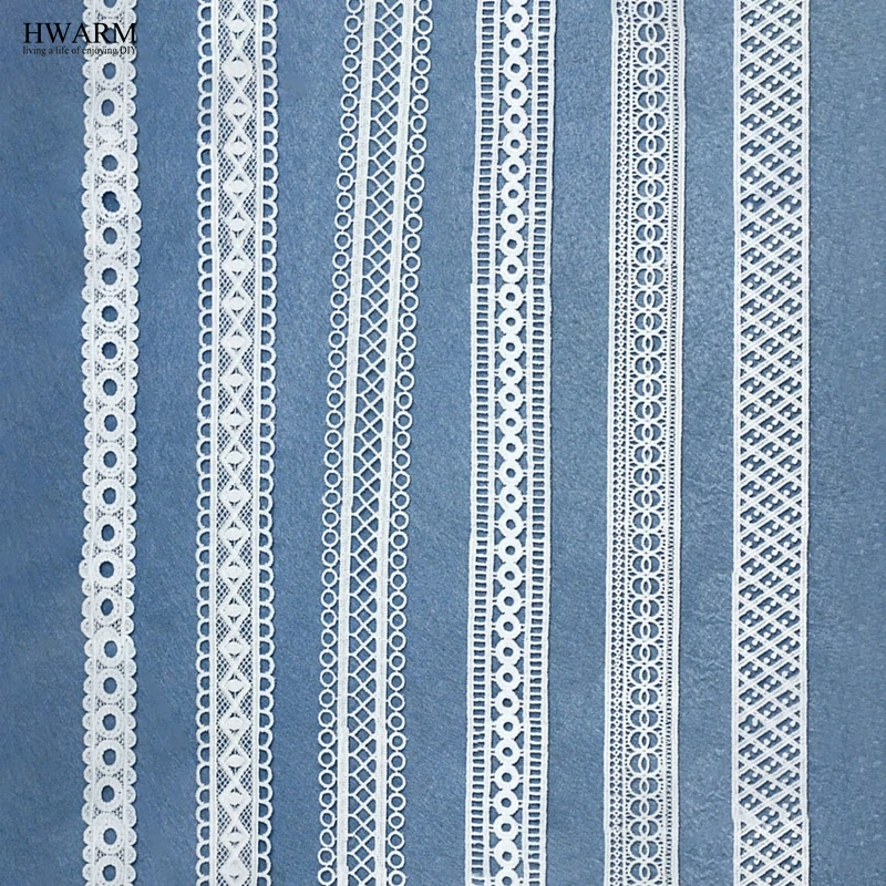 10yard New white water soluble bar code milk silk embroidery lace DIY african lace fabric trim sewing wedding dress accessories