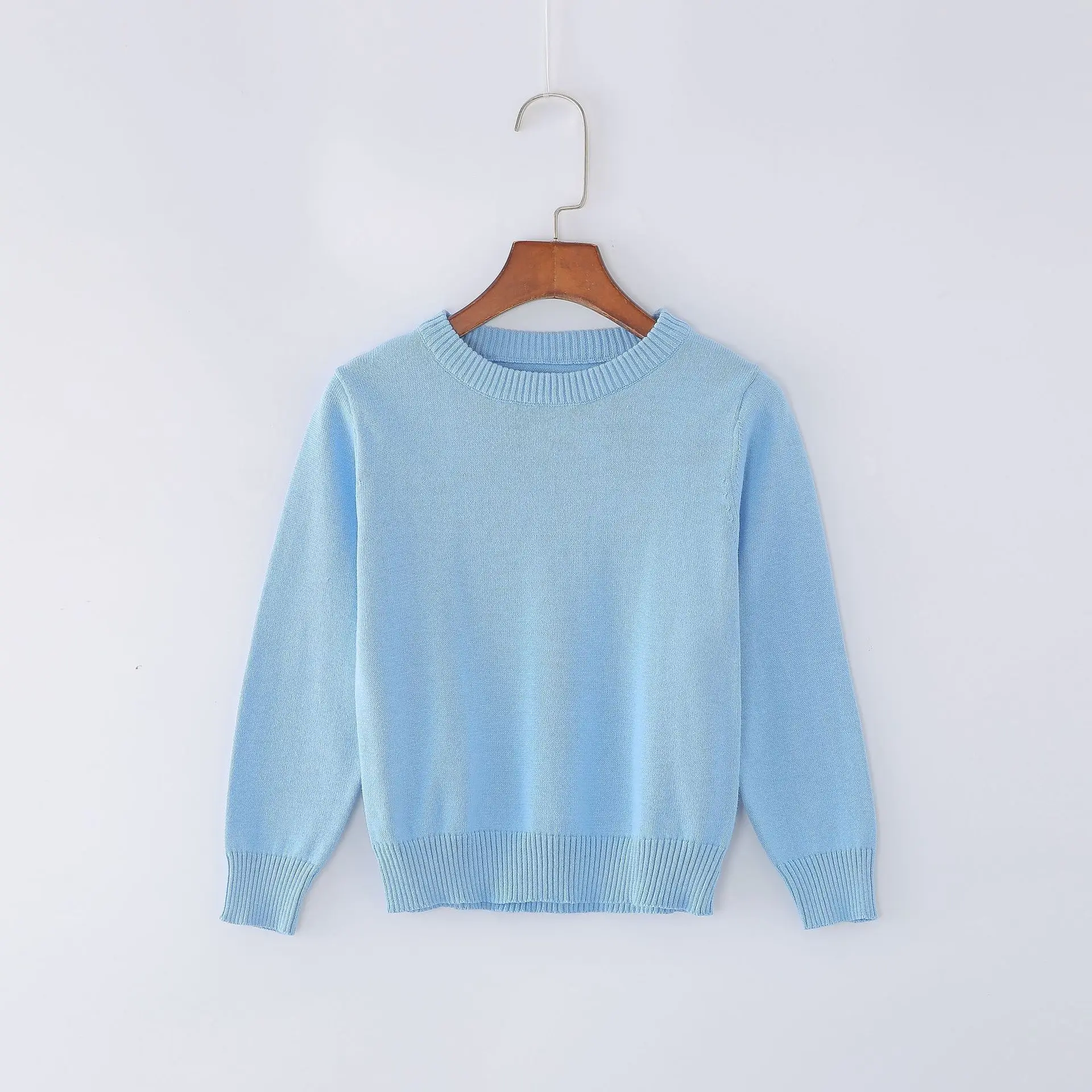 2021 New Children Clothes Pullover 4 Years Girl Fashion Blouses Baby Boy Knit Sweater Kids Blue O-Neck Sweater 1 To 3 5 6 Years