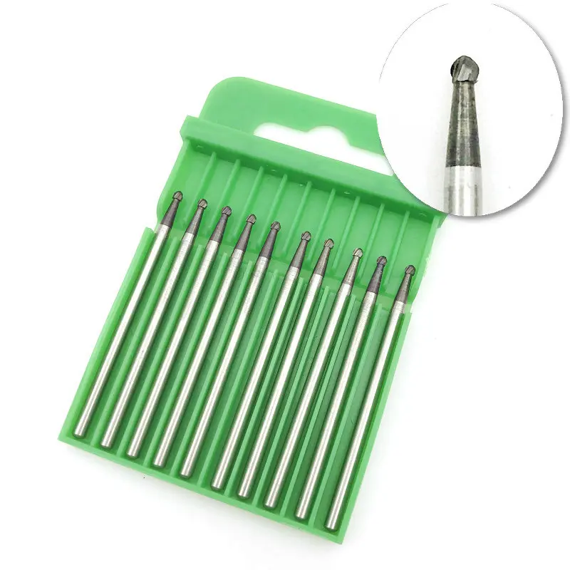 

10 Pcs/Pack Dental Tungsten Steel Carbide/Fissure Burs For Low Speed Handpiece Bit 2.35mm shank Dental Material