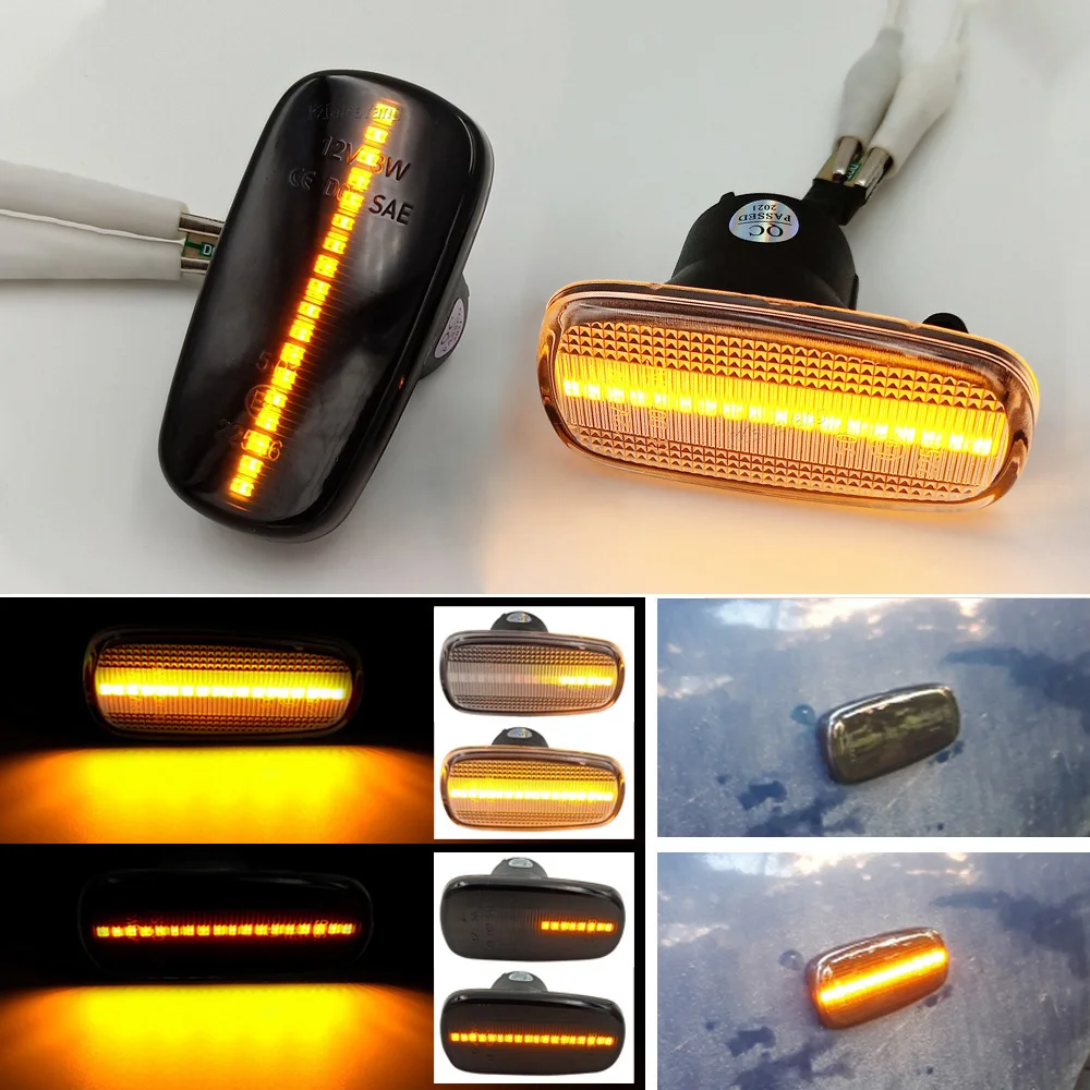 2Pieces Sequential Flashing Lamp LED Dynamic Turn Signal Side Marker Light For Lexus IS200 IS300 1999-2005 LS430 UCF30 2001-New