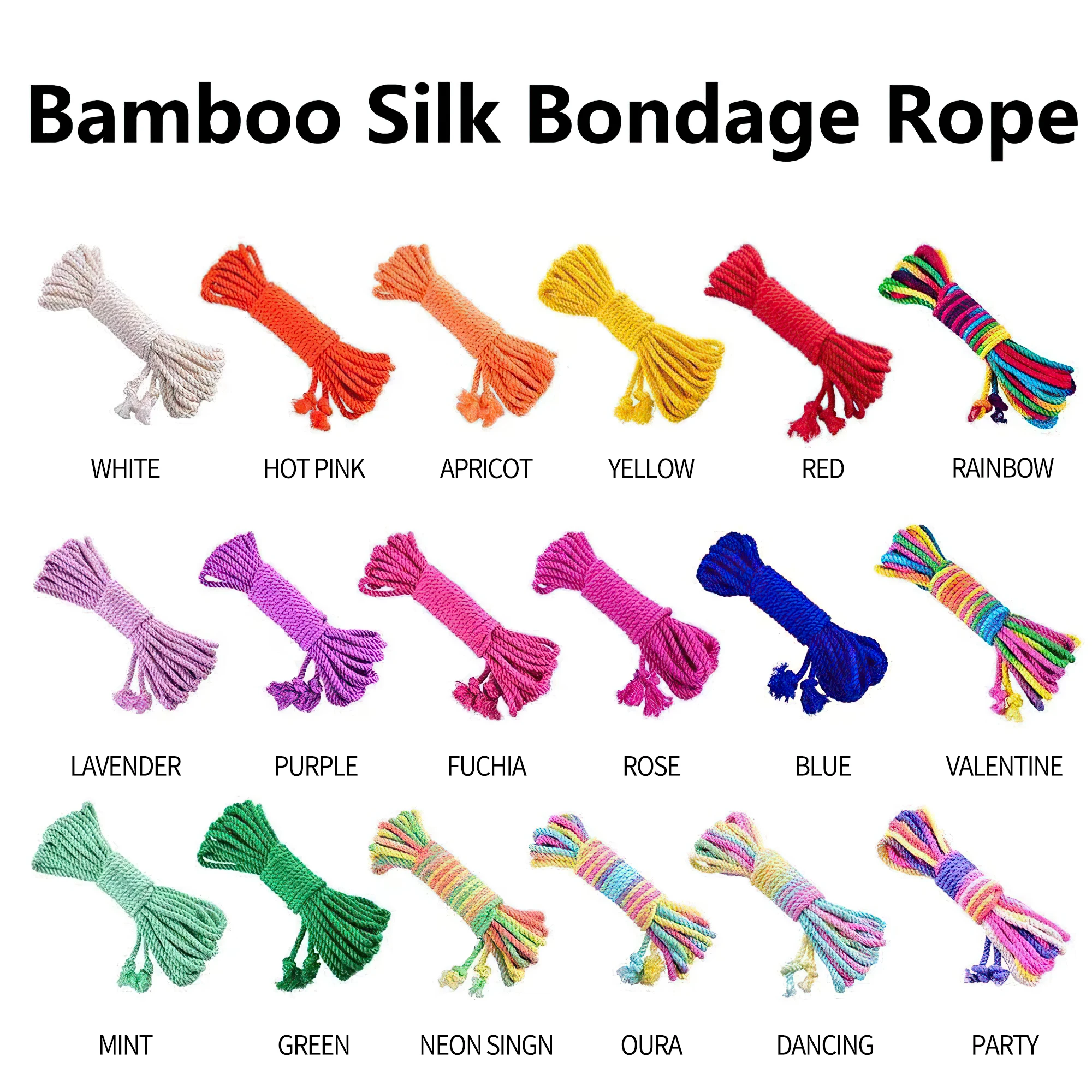 

8M Handmade Bamboo Silk Rope Female Adult Sex Slaves BDSM Bondage Soft Adult Games Binding Rope Role-Playing Sex Toy