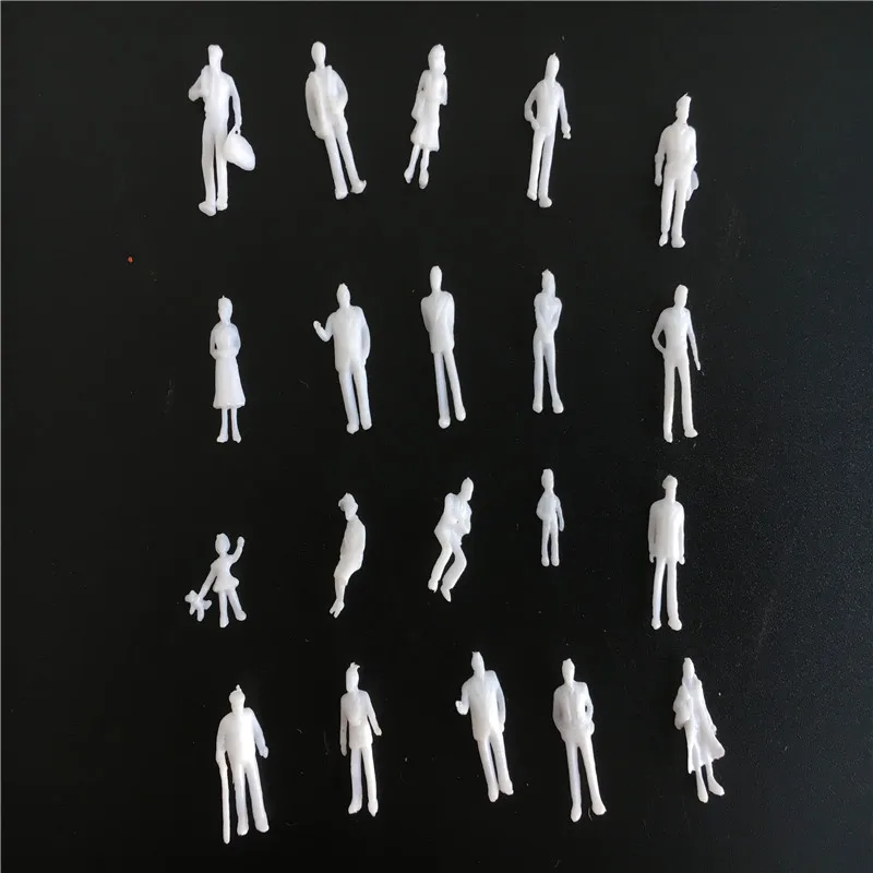 1000pcs 1/100 Scale Model People White Figures Architectural Human Building Train Road Landscape Diorama Train Railway Layout