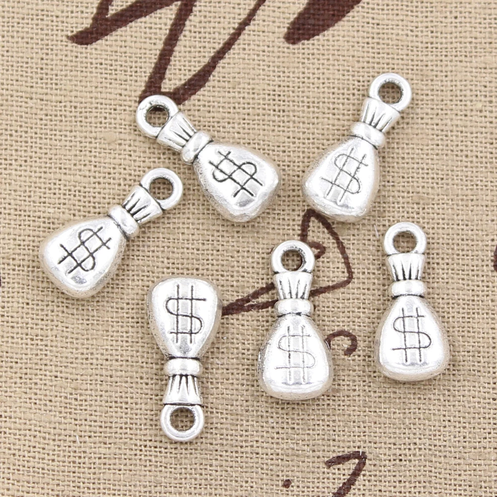 

20pcs Charms Wallet Dollar Purse Money 20x9x5mm Antique Silver Color Pendants DIY Making Findings Handmade Tibetan Jewelry