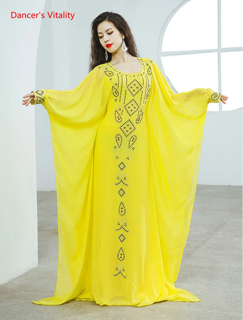 Belly Dance Folk Hair Swing Robe 2pcs Khaleegy for Women Bellydancing Performance Competition Robe Adult Oriental Dance Clothing