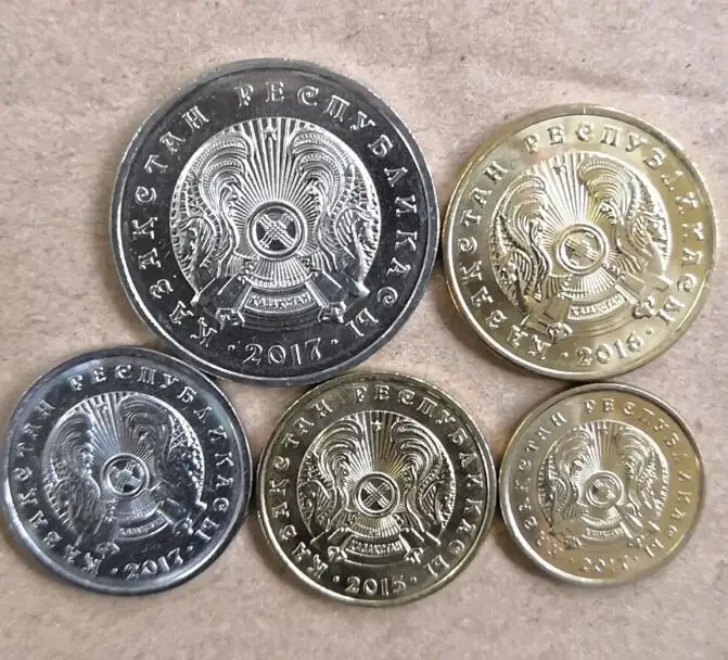 رقم 2: 5 قطع كازاخستان، عملة تذكارية أصلية 100%، المجموعة الأصلية