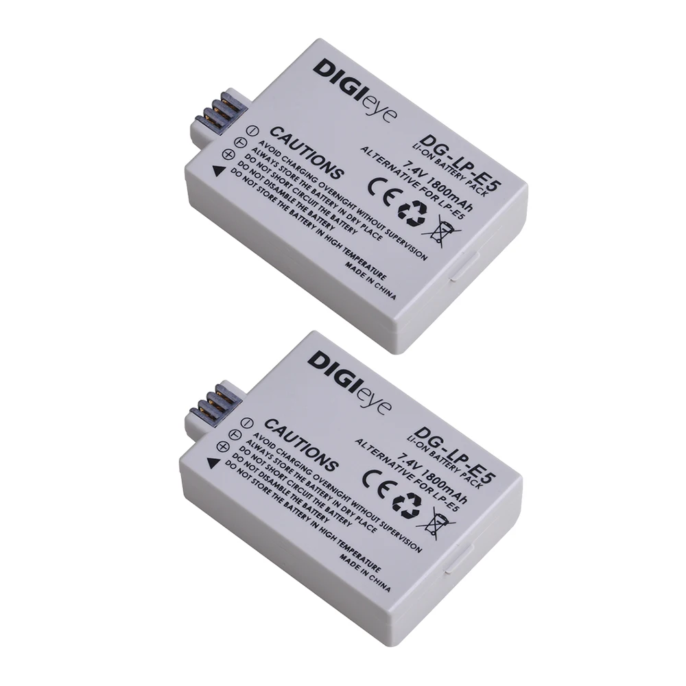 1800mAh LP-E5 LPE5 Battery for Canon EOS Rebel XS Rebel T1i Rebel XSi 1000D 500D 450D Kiss X3 Kiss X2 Kiss F Camera