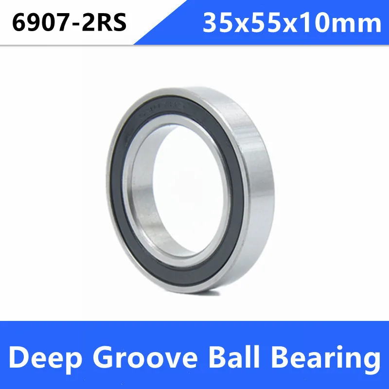 

50pcs/lot 6907-2RS 6907 6907RS 61907-2RS 35*55*10mm rubber sealed deep groove ball bearings 35x55x10mm