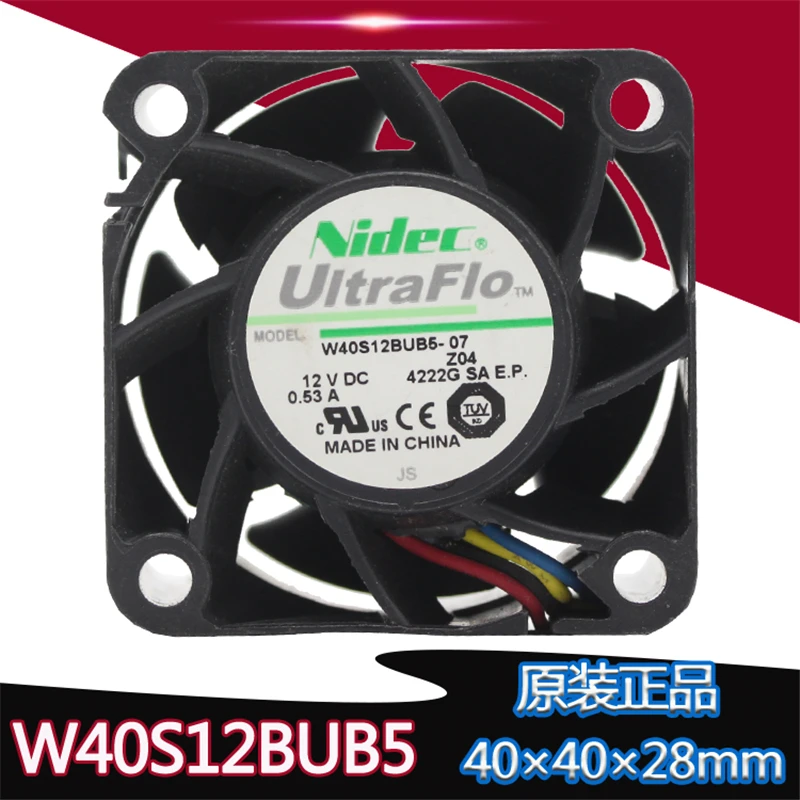 New original W40S12BUB5-07 12V 0.53A 4028 4cm double Ball Server cooling Fan with large Air Volume