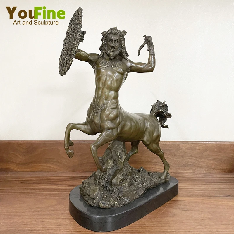 Brons Centaur Standbeeld Centaur Half Menselijk Half Paard Bronzen Sculptuur Griekse Mythe Warrior Art Standbeelden Voor Verzamelen Decoratie