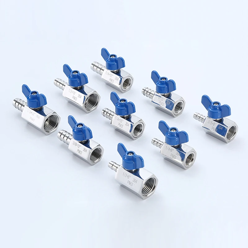 Électrovanne Butterfly Handle Mini Ball Valve Stainless Steel Leather Tube Pagoda Internal/External Thread Miniature Water Valve Switch Eau et vapeur — détail 1
