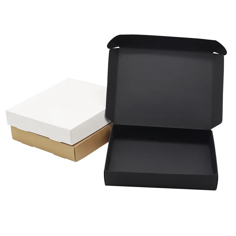 12Pcs/Lot 20*15*2.5cm Flat Paper Gift Packaging Box Red Love Wedding Gift Supply Box Black Airplane Cardboard Boxes