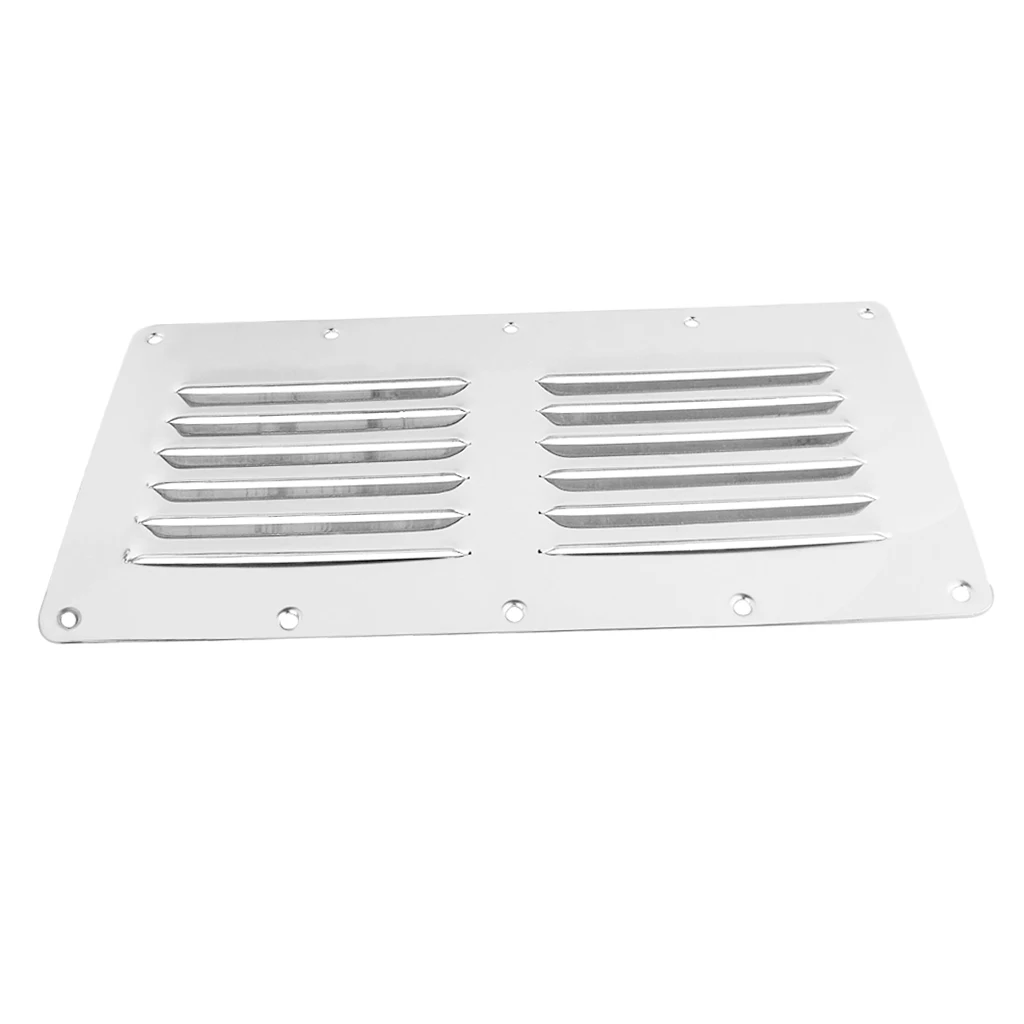 316 Stainless Steel Air Venting Panel - Rectangular Louvered Vent Cover Grille for Marine Yacht RV Caravan