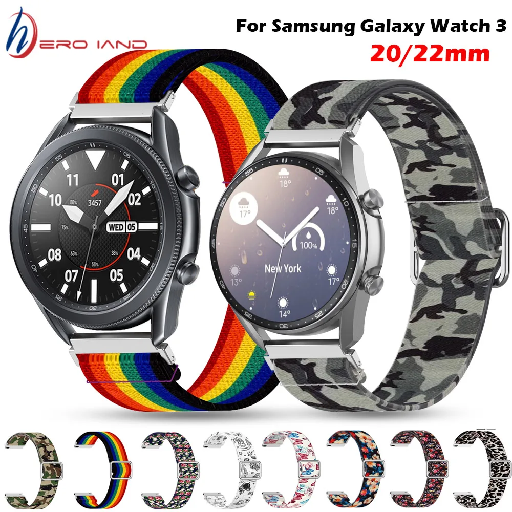 

20mm/22mm Elastic Strap for Samsung Galaxy watch 3/46mm/42mm/active 2/Gear S3 bracelet Huami Amazfit GTR 47mm 42mm GTS 2 Band