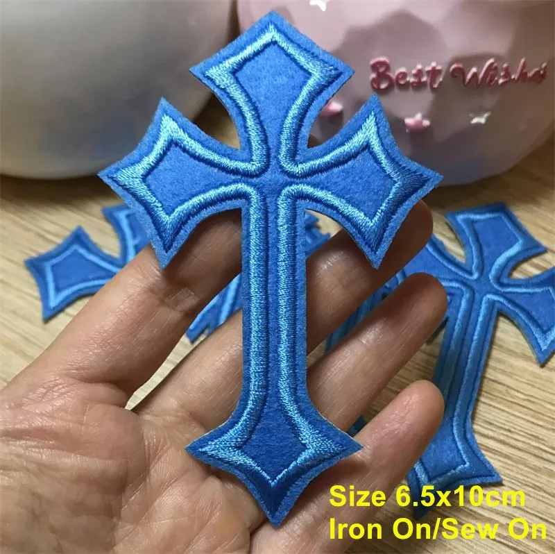 New arrival 10 pcs Black cross mixed colors Embroidered patches iron on cartoon Motif BX Applique embroidery accessory 201501