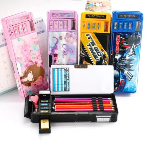 

multi-function pencil case cute creative large-capacity pencil box Double-sided stationery box kawaiis pencil bag