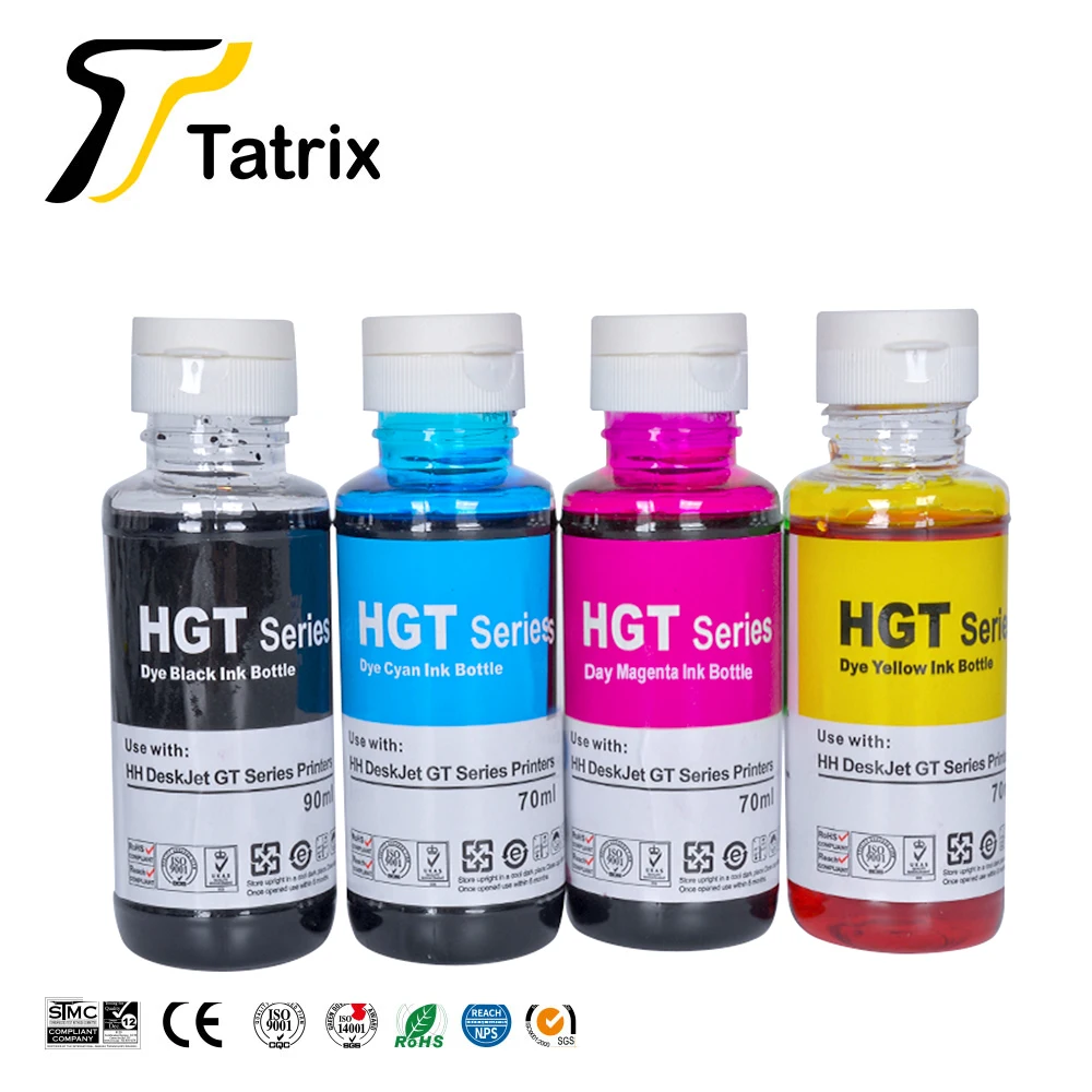 Tatrix GT5810 GT5820 GT51 GT52 Refill Dye Ink For HP Smart Tank 450 455 500 510 515 516 519 530 559 570 610 615 651 Printer