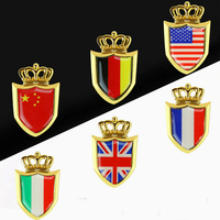 1pcs Royal Car Sticker Auto Motorcycles for Italy England German France Russia Japan USA Flag Logo Emblem Grille Badge Decals