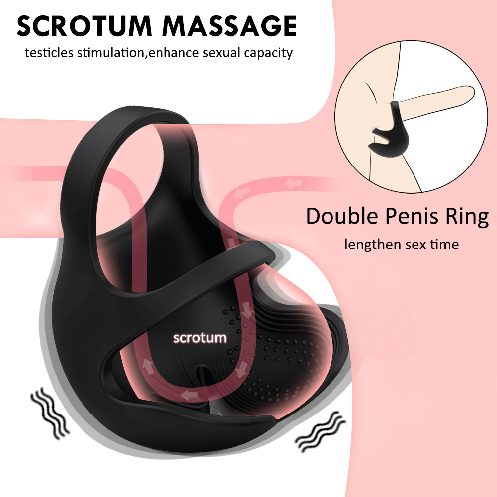 Testicular Stimulator Vibrator For Men Penis Rings Delayed Ejaculation Strap-on Chastity cage Male Masturbator Sex Toys For Men