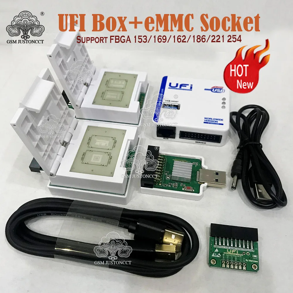 New 2025 original UFI Box /Ufi Box Support FBGA 153/169/162/186/221 254 ful EMMC Service Tool Read EMMC user data, as well as re