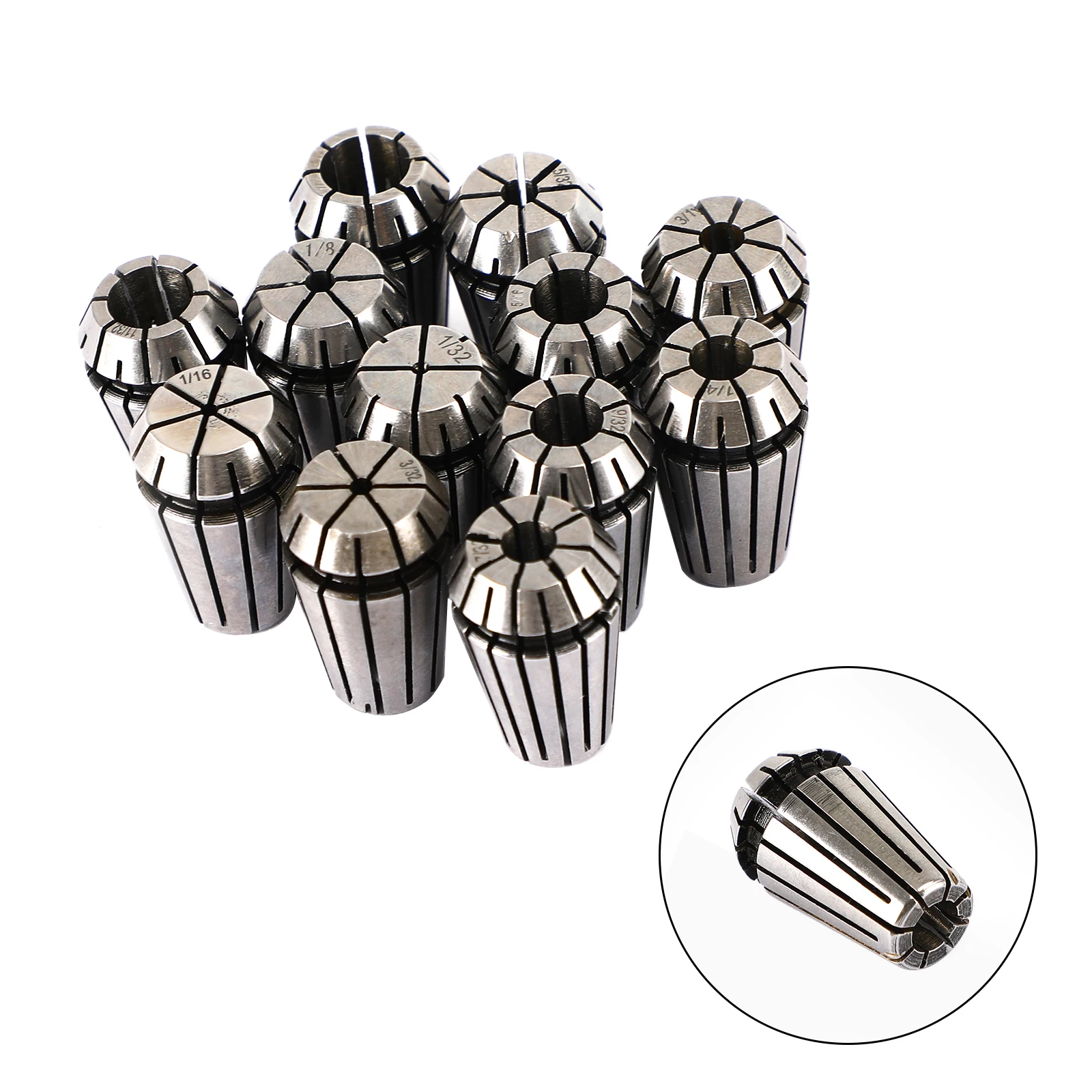 Artudatech 12Pcs ER16 pinza a molla 1/32 "-3/8" per fresatura di utensili per tornio a controllo numerico