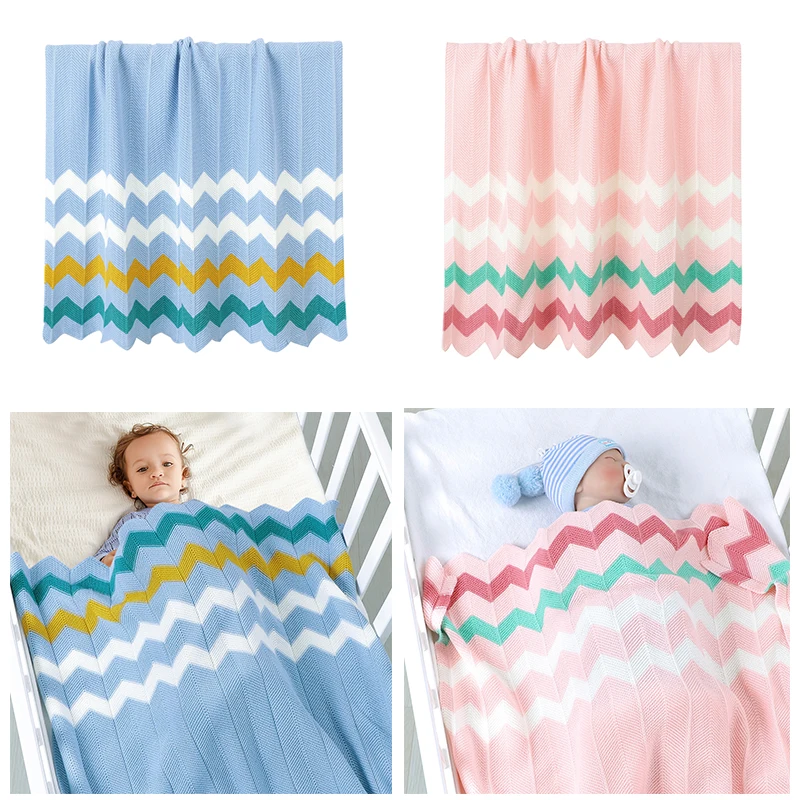 Kids Baby Blankets Knitted Newborn Swaddle Wrap Soft Toddler Sofa Crib Quilt Baby Stroller Blanket