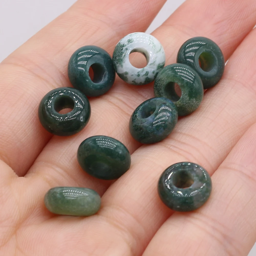 Großhandel 100 Stück Natursteinperlen, großes Loch, Abacus-Form, Agts-Steinperlen für die Herstellung von Schmuck, Halsketten, Loch 4 mm, Größe 5 x 10 mm – Detail 40