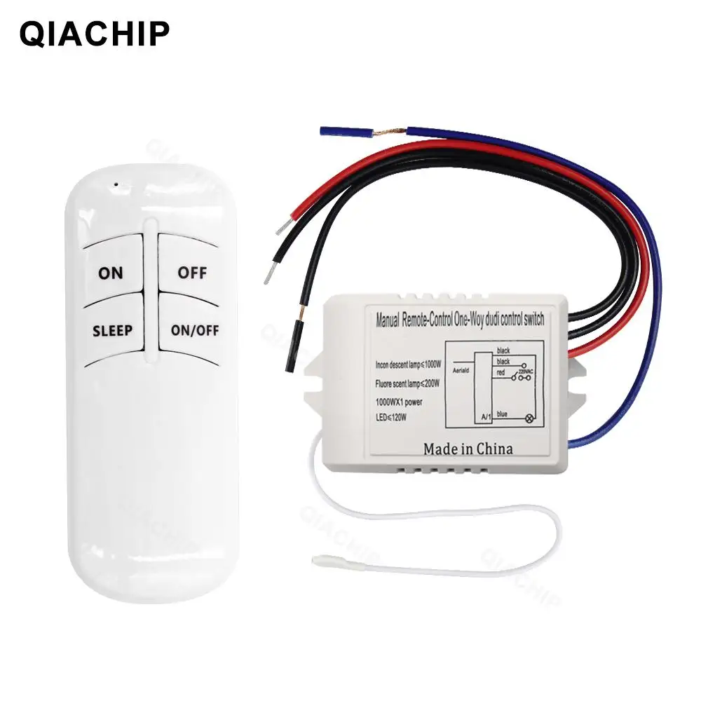 QIACHIP 1 Way AC 220 V RF Remote For Light Bulb Digital Wireless Remote Control Switch ON/OFF Ceiling Fan Panel Control Switch