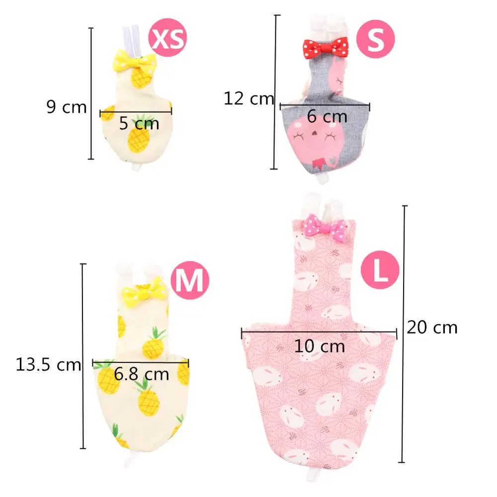 Parrot Diaper with Bowtie Cute Colorful Fruit Floral Cockatiel Pigeons Small Medium Large Pet Birds Flight Suit Clothes Washable