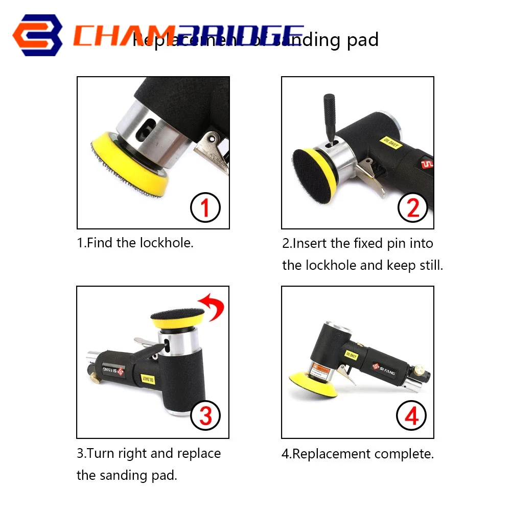 2/3 Inch Random Orbital Air Sander, Mini Pneumatic Sander for Auto Body Work, Dual Action Polisher, air sander For Polishing