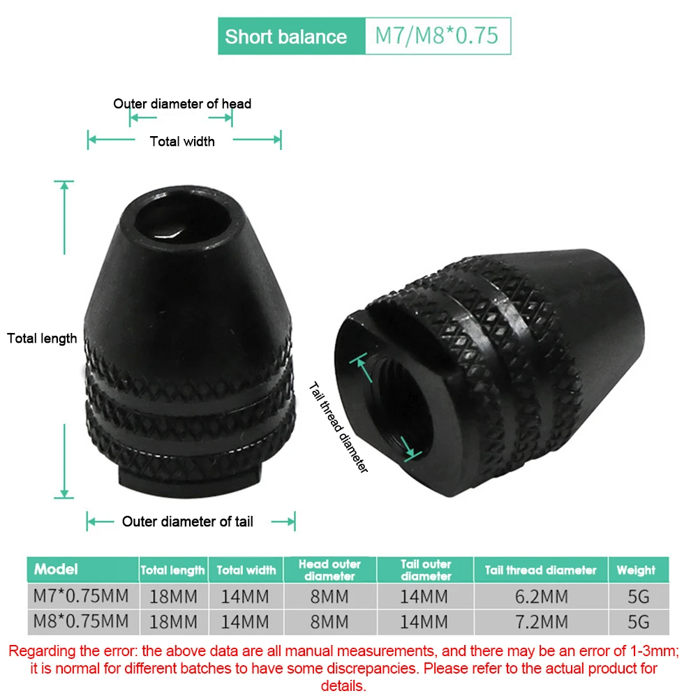 M8/M7 Mini Drill Chuck Accessory for Dremel Rotary Tool and Mini Grinder Drill Chuck 0.3-3.2mm Faster Bit Swaps Dremel Accessory