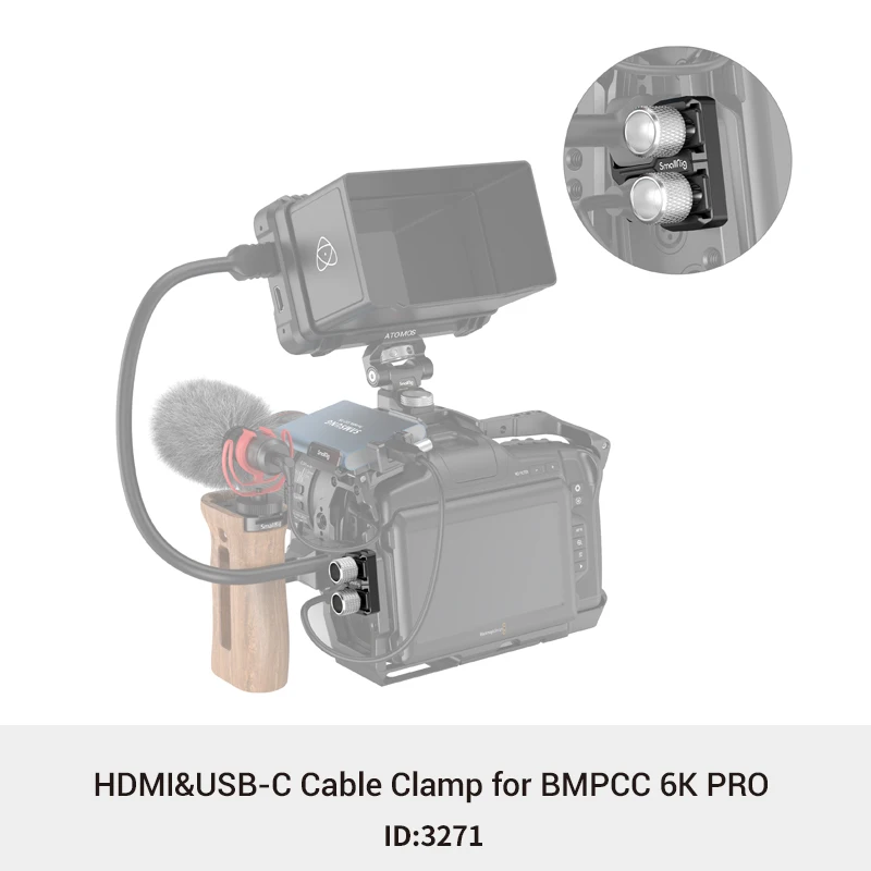 SmallRig Batterie Griff Kompatibel Kamera Käfig Rig für BMPCC 6K Pro mit SSD Halter ARRI Loch Blackmagic Kino Kamera 6K Pro 3382