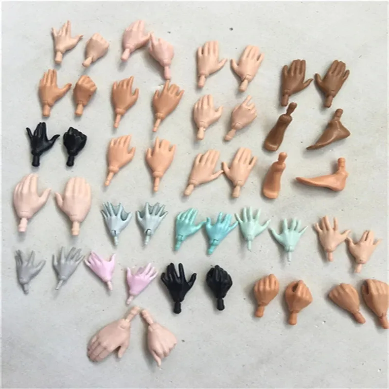 Original Doll Replacement Hands Feet Multi Gestures For Doll Yoga Body Male Female Doll White Black Brown Colors Accessories