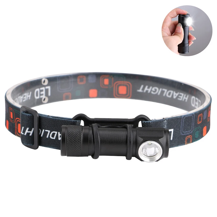 Lampada frontale a LED ultra luminosa, 3 modalità di illuminazione, LED bianchi, cinghia regolabile, base magnetica, luce da lavoro, corsa, campeggio