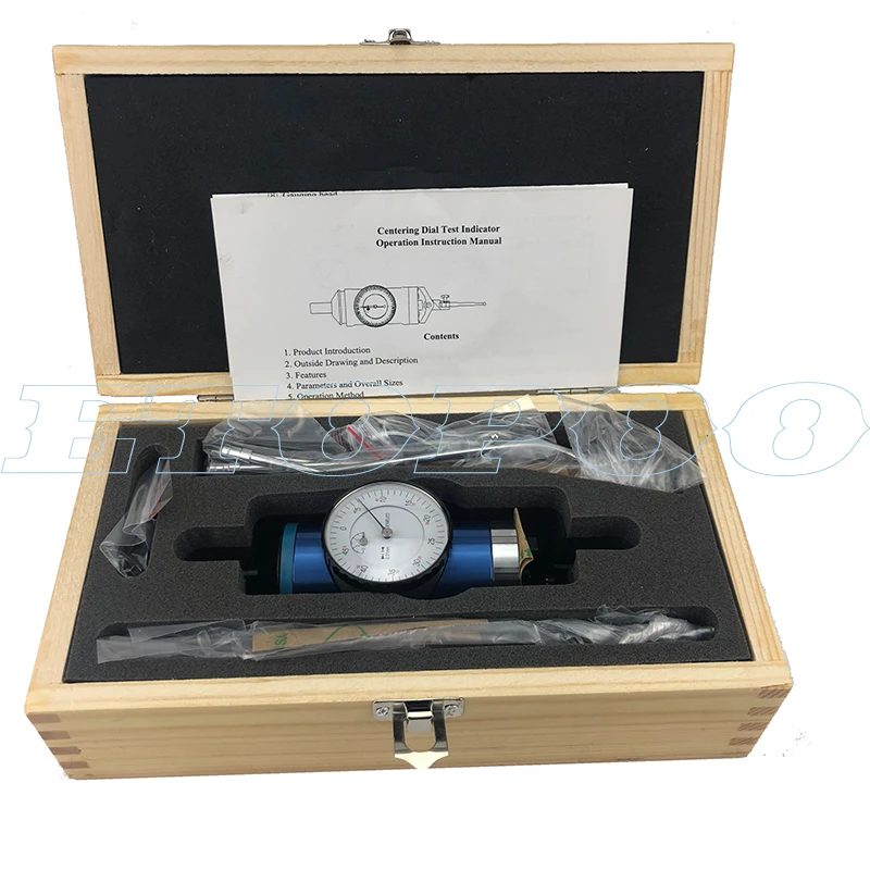 1Set Coaxial Centering Dial Test Indicator Set 0-3mm Center Finder Milling Tool 0.01mm Accuracy with Wooden Box Measuring Tool