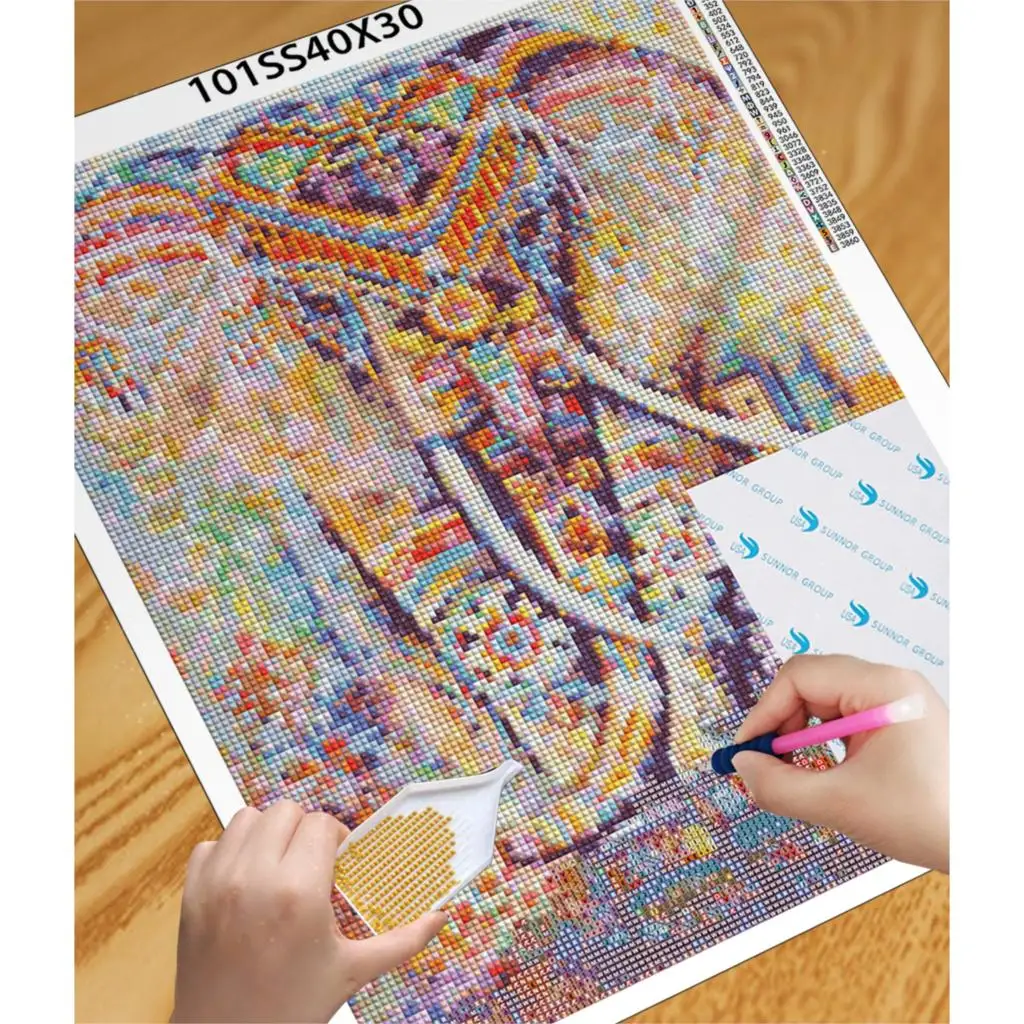 Diy New Diamant Painting 5D DIY Diamond Painting Full Square Drill "Color elephant" Haft krzyżykowy Prezent do dekoracji domu