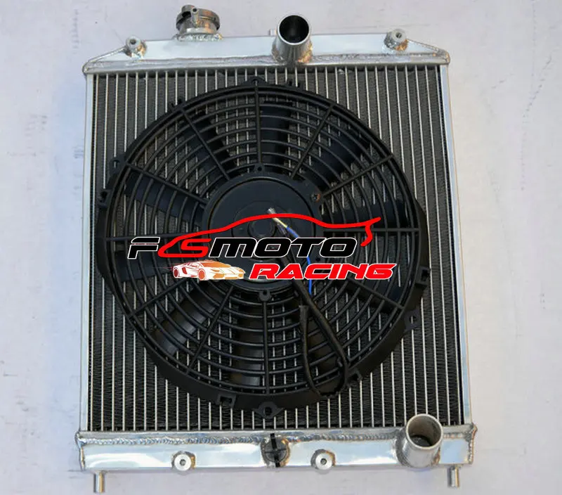 3 Row Aluminum Radiator + Fan For Honda Civic EK EG D15 D16 28MM In/Out 1992-2000 1993 1994 1995 1996 1997 1998 1999 AT
