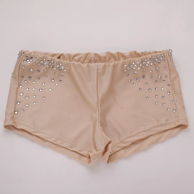 Comfort Underwear Women Stretch Safety Pants Rhinestone Shorts For Dancer Costume Accessory Dancer Basic Wear Professional Nude