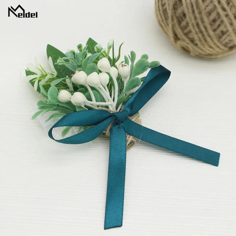 Meldel Braut Handgelenk Corsage Männer Boutonniere Hochzeit Beeren Mädchen Armband Eukalyptus Wald Weihnachten Hochzeit Berry Boutonnieres