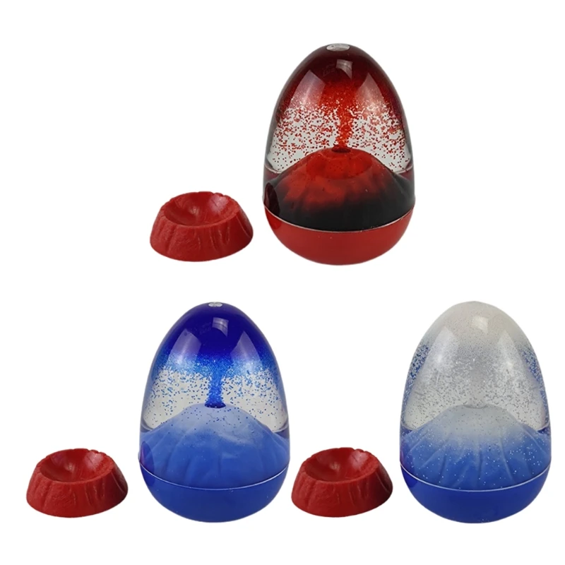 Volcano Eruption Egg Shape Sandglass Liquid Motion Hourglass with Base Calming Sensory Soothing Sand Desktop Ornament