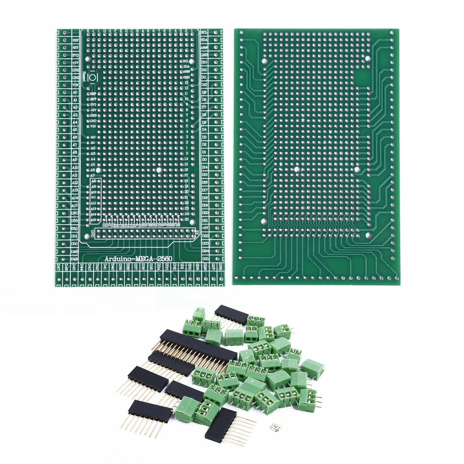 26~16AWG Mega-2560 Prototype Screw Terminal Block Shield Board Socket Kit For Arduino Pcb Carrier And Fr-4 Glass Fiber