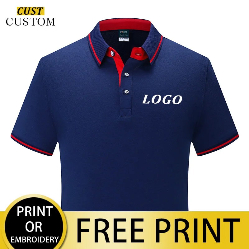 Custom Printed Logo On Cust T-shirts. Embroidered Polo Shirts For Male And Female Employees Of The Company, And Design Tops For